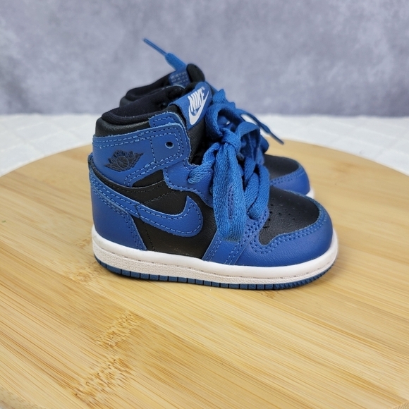 Nike Air Jordan 1 Retro High OG TD - Dark Marina Blue Size 4C - Picture 2 of 10